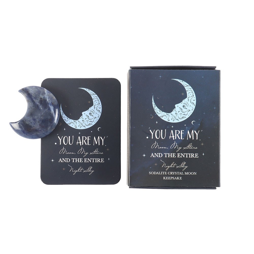 Something Different - Sodalite Crystal Moon Keepsake Stone in a Box Gemstones - Blue